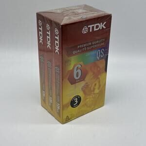 TDK QS T-120 VHS 6 HOUR PREMIUM QUALITY VHS T-120QS 3-PACK New